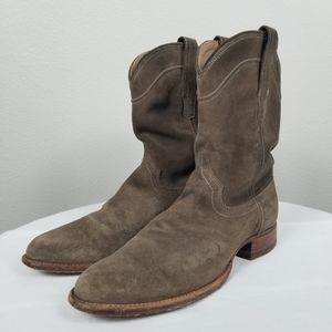 Tecovas The Shane Suede Roper Boot in Water-Resistant Granite Suede Size 10